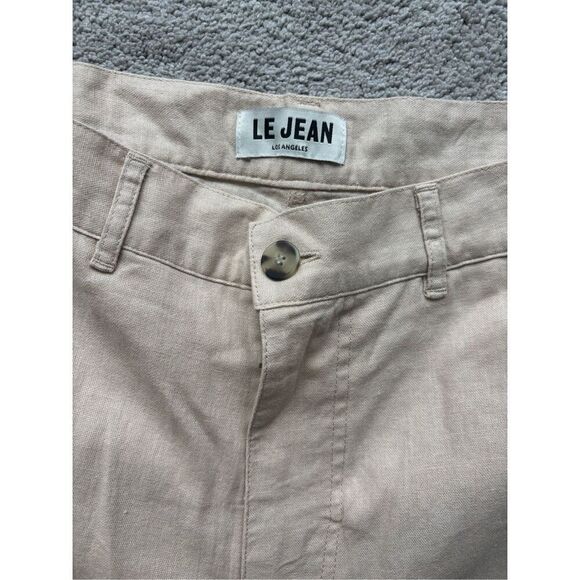 NWOT Le Jean Linen Jude trouser in sand, Sz 26 $249 - Picture 3 of 7